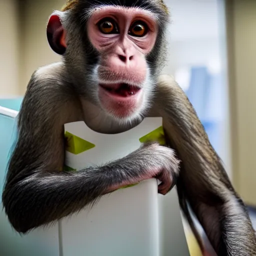 Image similar to monkeys as employees in the cubical offices