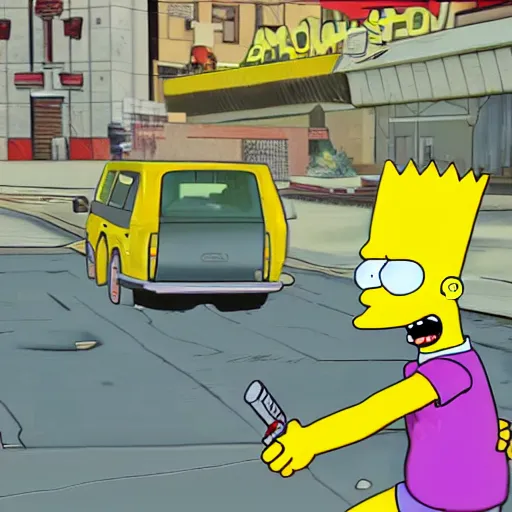 Image similar to Bart Simpson in GTA V style