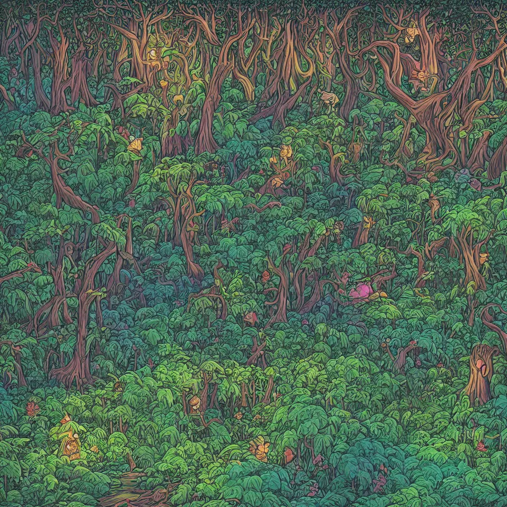 Prompt: Fairy forest by Dan Mumford
