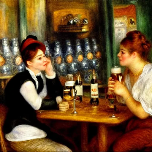 Image similar to having some beers in brewery by pierre - auguste renoir