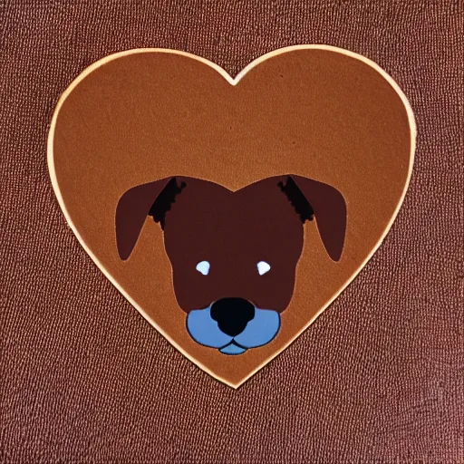 Prompt: a heart shaped brown yorkshire dog in the shape of a heart, chocolate