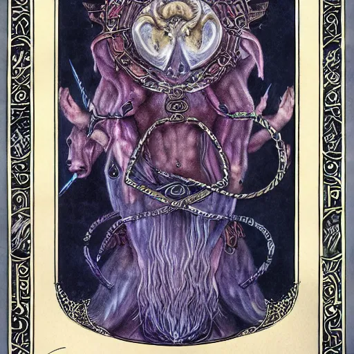 Image similar to aries zodiac artwork, mystic tarot style, detailed, 8 k, symmetrical, by brian froud