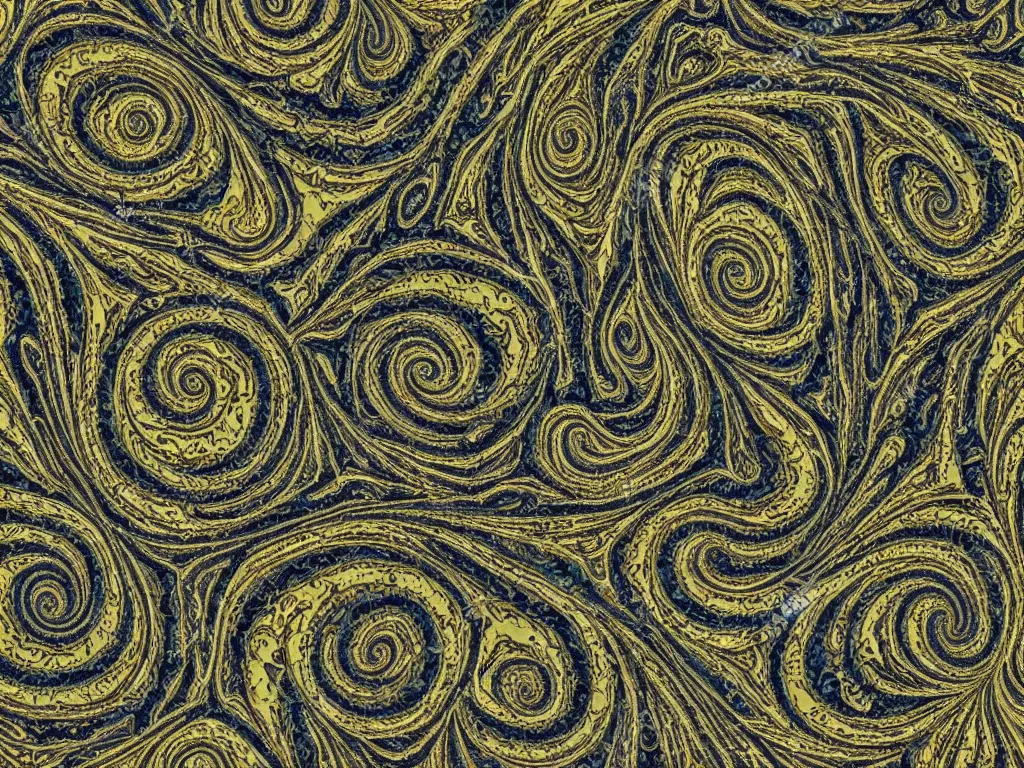 Prompt: 3d fractal swirling maze paisley lichen patterns