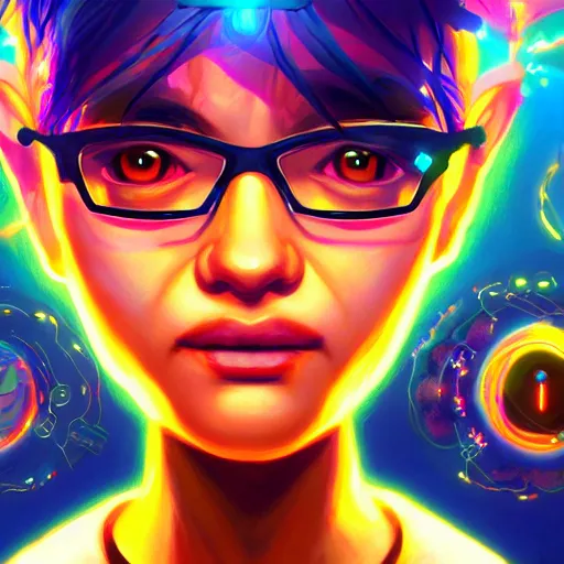 Image similar to skill magic geek inside matrix deepdream radiating a glowing aura stuff loot legends stylized digital illustration video game icon artstation lois van baarle, ilya kuvshinov, rossdraws,