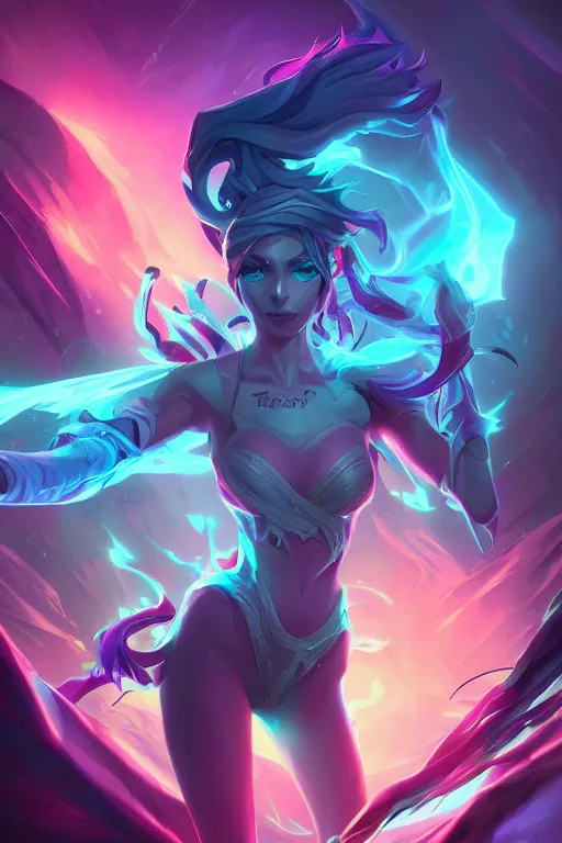 Prompt: zyra league of legends wild rift hero champions arcane magic digital painting bioluminance alena aenami artworks in 4 k design by lois van baarle by sung choi by john kirby artgerm and greg rutkowski and magali villeneuve mage fighter assassin