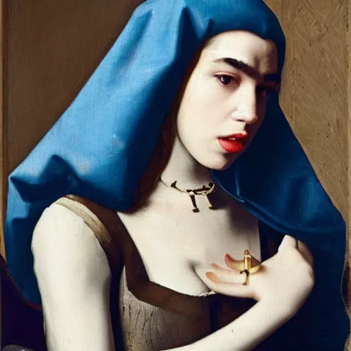 Image similar to dua lipa, johannes vermeer, ultra detailed, cinematic