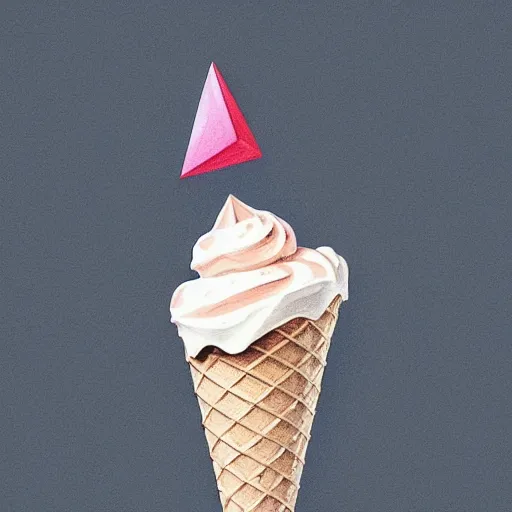 Image similar to Stylised and coloured Lineart of an icecream cone with three scoops of icecream placed on top stacked in a triangle shape, highly detailed, digital pencil painting, artstation, concept art, crisp, sharp focus, illustration, art by artgerm and greg rutkowski and alphonse mucha