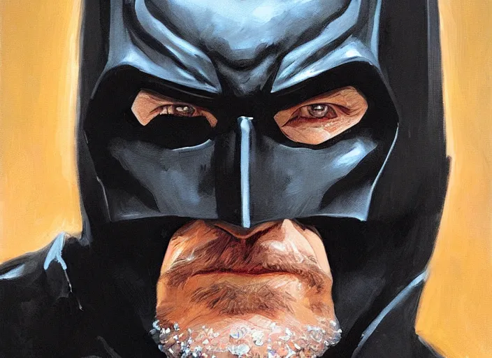 Image similar to a highly detailed beautiful portrait of bryan cranston as batman, by gregory manchess, james gurney, james jean