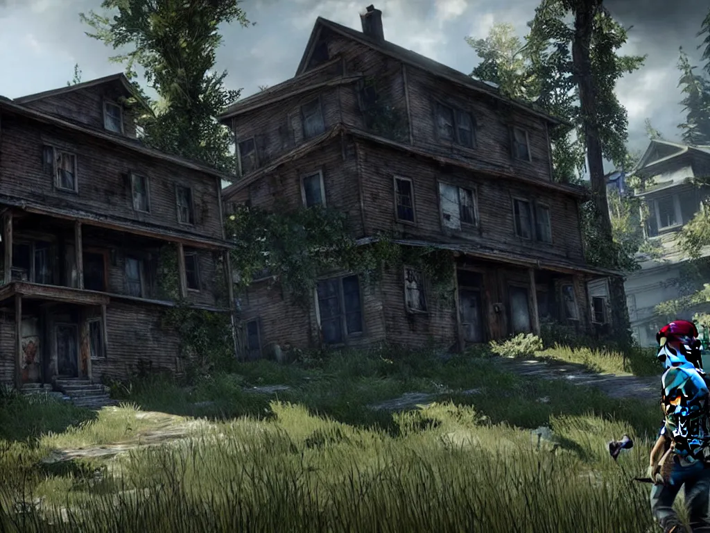 Image similar to a picture of a house, still from the last of us 2