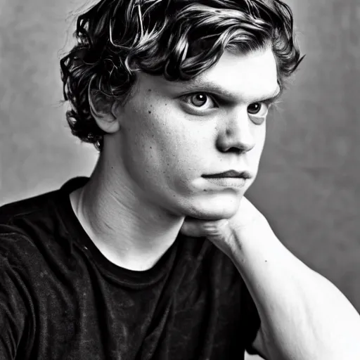 Image similar to actor evan peters photographed by edward weston