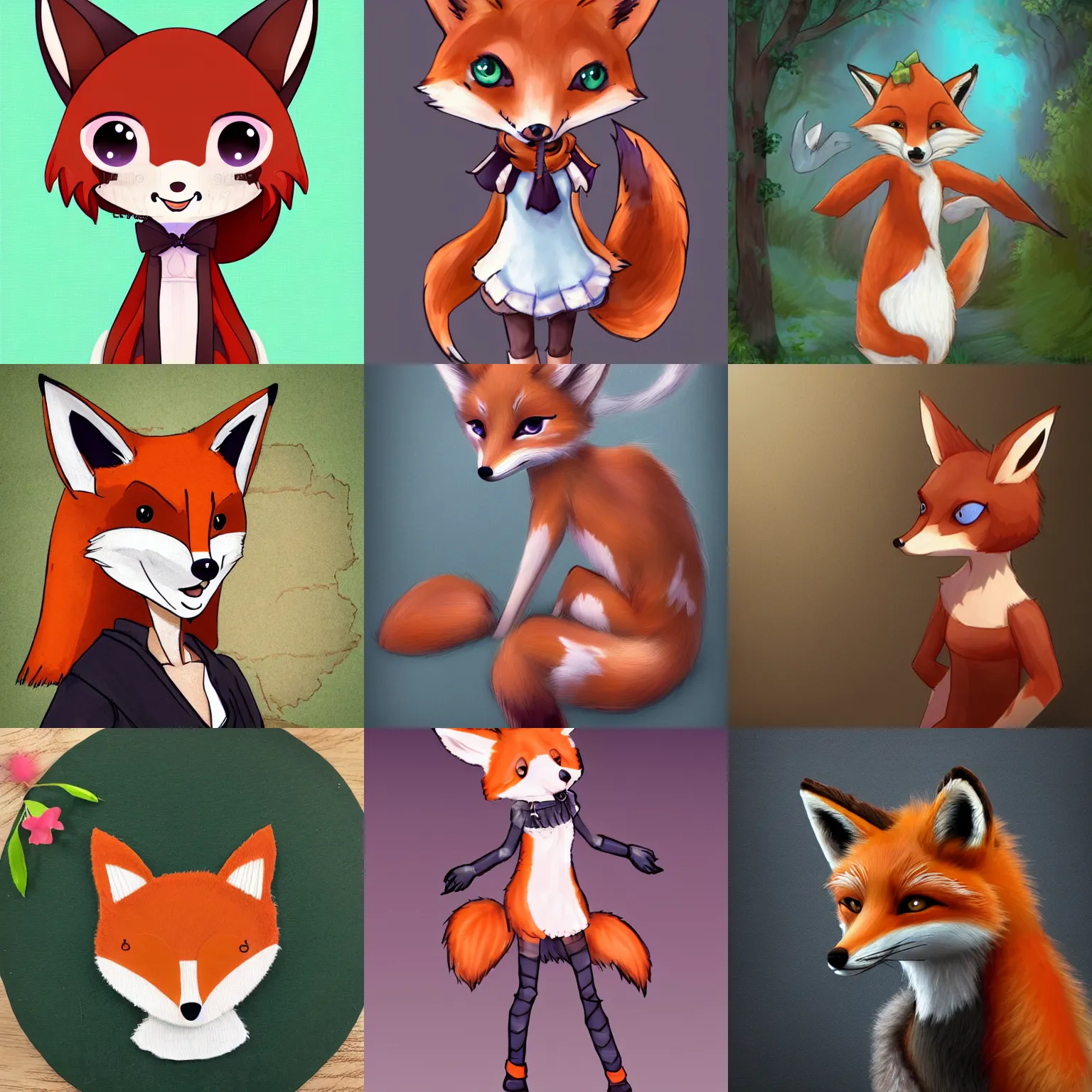 Prompt: a cute fox girl