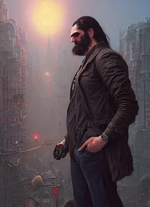 Image similar to highly detailed portrait of peter steele in gta v, stephen bliss, unreal engine, fantasy art by greg rutkowski, loish, rhads, ferdinand knab, makoto shinkai and lois van baarle, artgerm, pixar, ilya kuvshinov, rossdraws, tom bagshaw, global illumination, radiant light, detailed and intricate environment