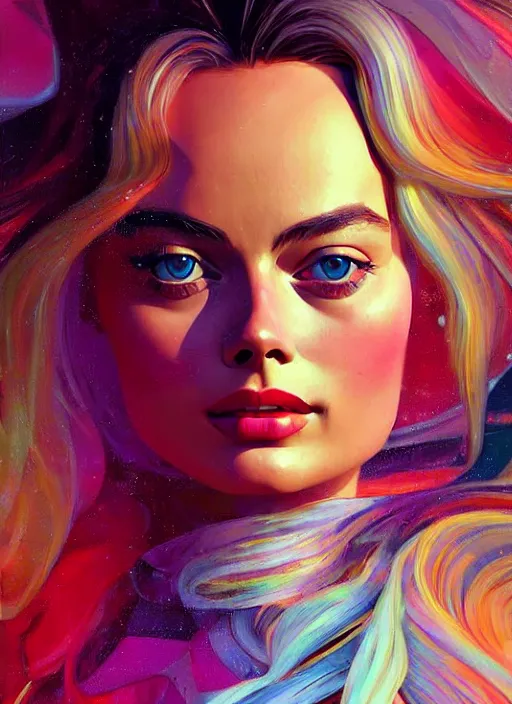 Image similar to margot robbie as a barbie doll, path traced, highly detailed, high quality, digital painting, alena aenami, lilia alvarado, shinji aramaki, karol bak, alphonse mucha, tom bagshaw