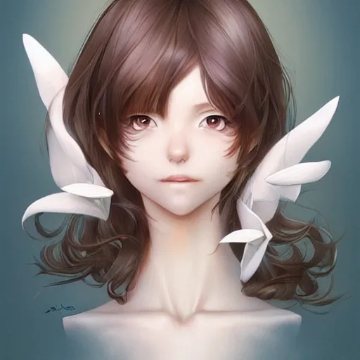 Prompt: cultivator girl with brown hair and luminescent eyes, highly detailed, floating in the air, by Range Murata, artgerm, digital illustration, beautiful, concept art