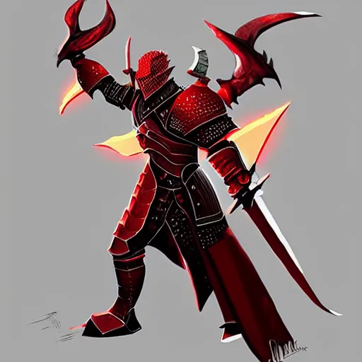 Image similar to icon of elegant red draconic - plate armor artstation, rpg, digital art, isometric, dark background, dark souls, the witcher 3, runescape, skyrim, final - fantasy, diablo - 3