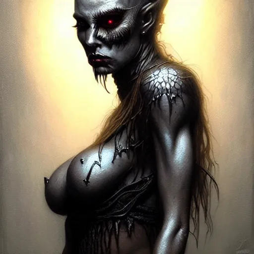 Prompt: portrait of a farie queen grim dark, dark, piercing eyes, exotic expression, esoteric clothing, photorealistic, highly detailed, mysterious lighting, artstation, smooth, sharp focus, art by michael whelan, artgerm, greg rutkowski and luis royo