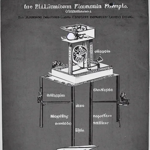 Prompt: diagram for a device that summons filipino people, by charles dellschau