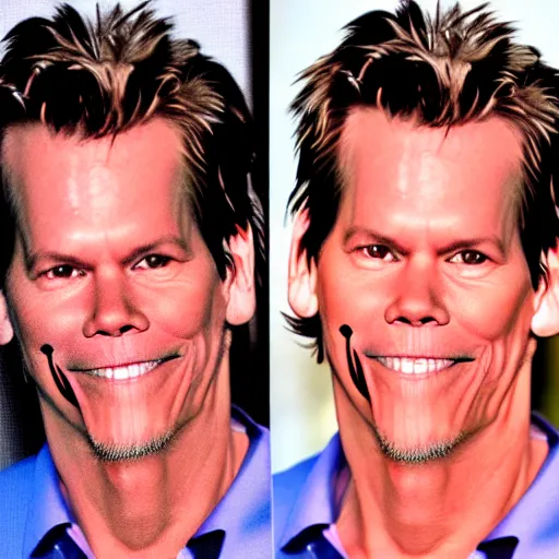 Prompt: kevin bacon's face merged with a cheeseburger