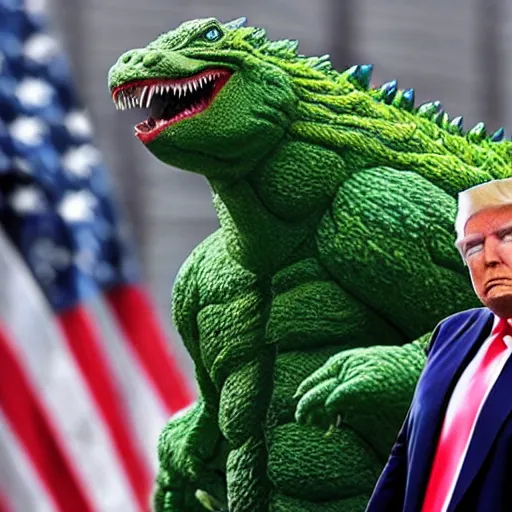 Prompt: donald trump godzilla