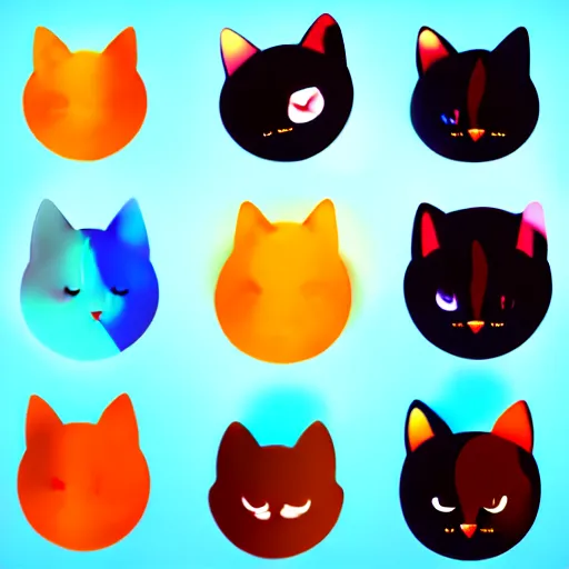 Image similar to A sticker pack of cats, digital art, vector image, illustrator, 8k resolution