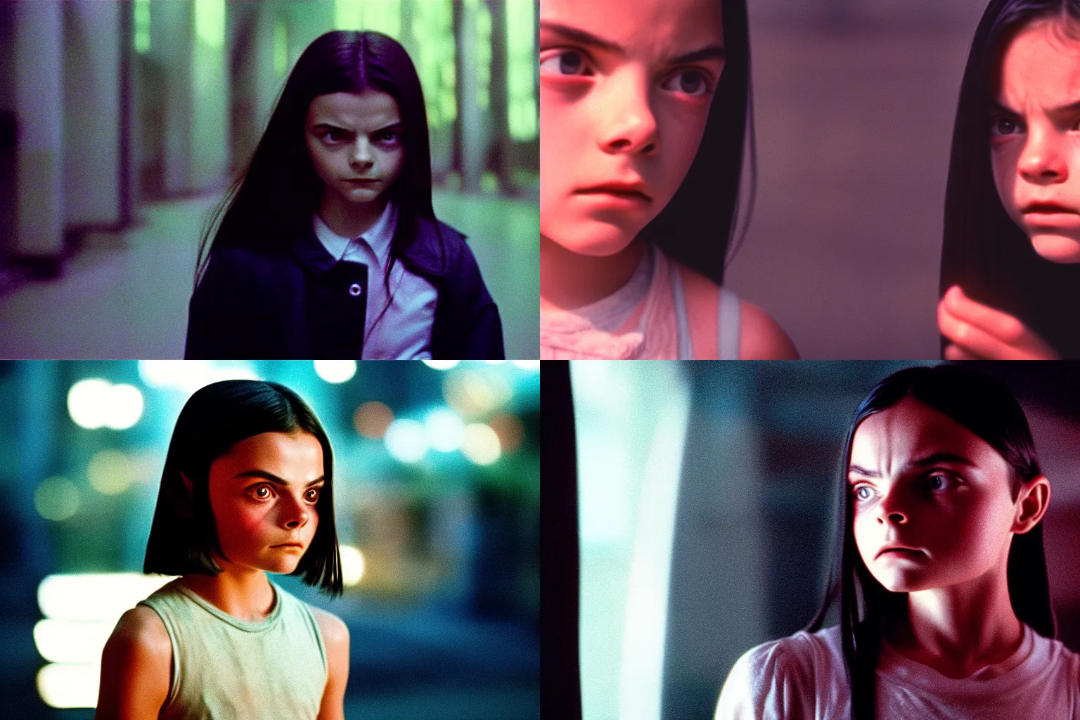 Prompt: a still of dafne keen in matrix, cinestill 8 0 0 t, cinematic shot