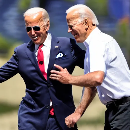 Image similar to joe biden tackling joe biden