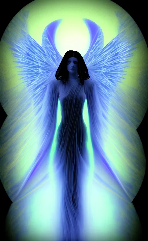 Image similar to Angel knight gothic girl made of Fractal flame,