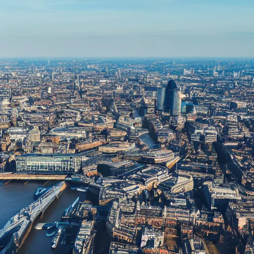 Image similar to 4 k photograph of the london from a hot air balloon