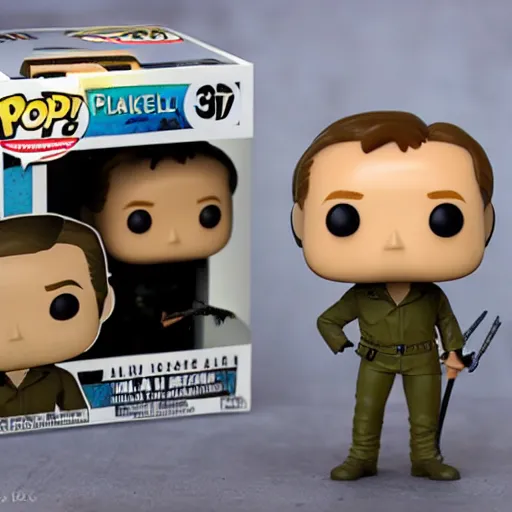 Prompt: funko pop figure of alan alda as hawkeye from m * a * s * h