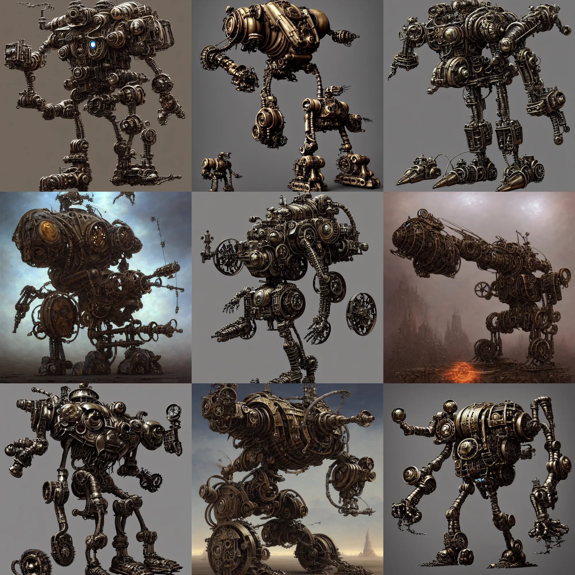 steampunk robot war mech 3 d model, unreal engine | Stable Diffusion