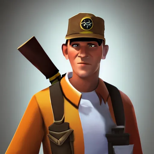Prompt: scout from team fortress 2, full length portrait