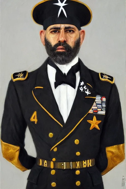 Image similar to full body portrait of the dictator of the san antonio spurs, 1 8 8 9, in full military garb, silver, black, white, greg popovich, oil on canvas by william sidney mount, trending on artstation