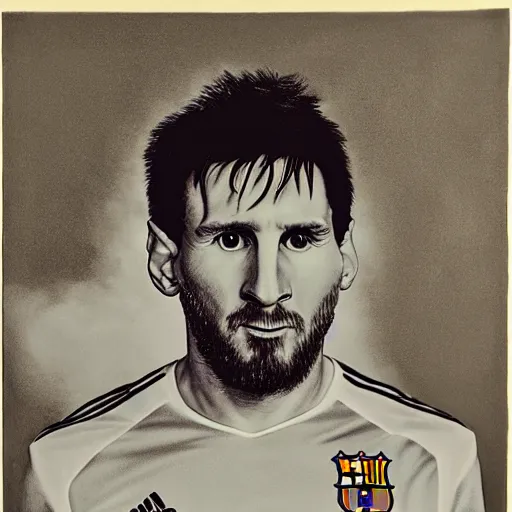 Prompt: a portrait of lionel messi in a scenic environment by vito acconci