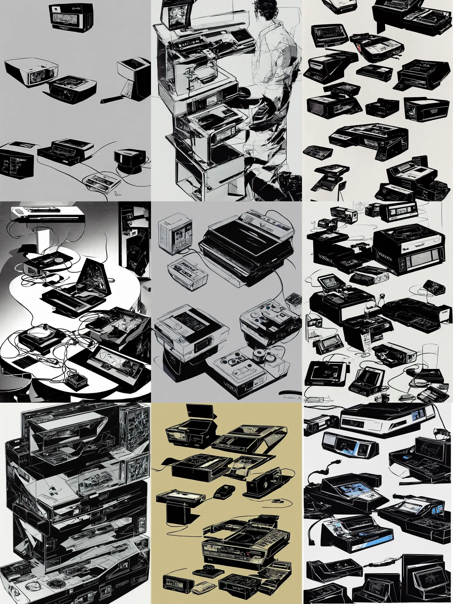 Prompt: Concept of the Vectrex Games Console by Syd Mead