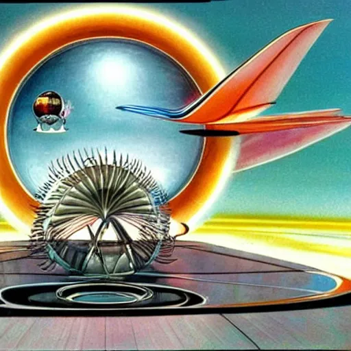 Image similar to the concept art for flight of the navigator