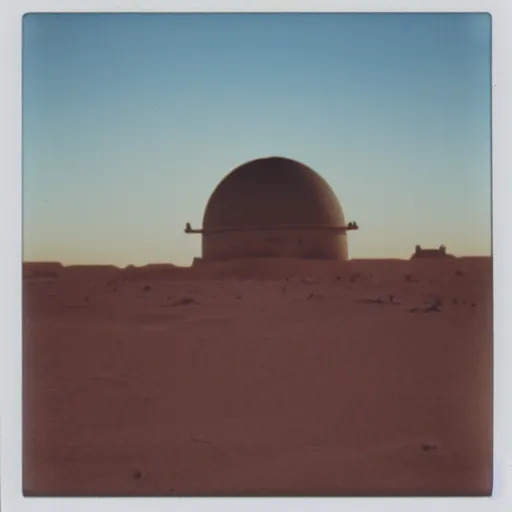 Image similar to polaroid photo of tatooine