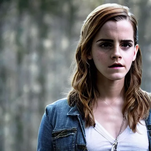 Prompt: still of emma watson in supernatural