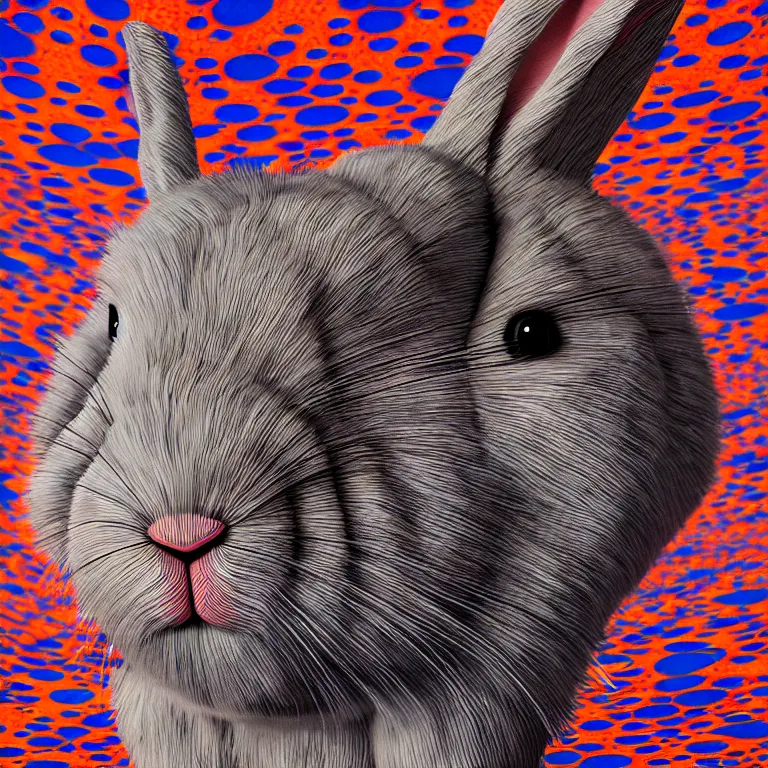 Prompt: hyperrealistic detailed image of a rabbit inside a hat in an art installation room, hd smooth interior by yayoi kusama, part by kei mieno, part by ross tran, dark art by james jean, ultra realistic, highly detailed, life like face, detailed body, 8 k, 3 d render by roger magrini, very cohesive, masterpiece