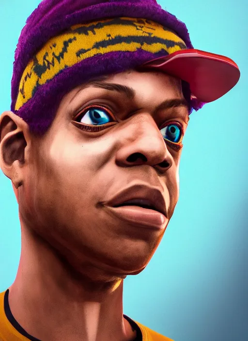 Image similar to ski mask the slump god as a fall guys character, au naturel, hyper detailed, digital art, trending in artstation, cinematic lighting, studio quality, smooth render, unreal engine 5 rendered, octane rendered, art style by klimt and nixeu and ian sprigger and wlop and krenz cushart