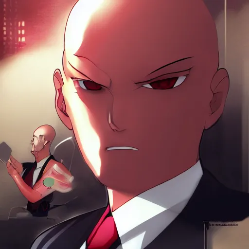 Image similar to portrait of agent 4 7, anime fantasy illustration by tomoyuki yamasaki, kyoto studio, madhouse, ufotable, trending on artstation