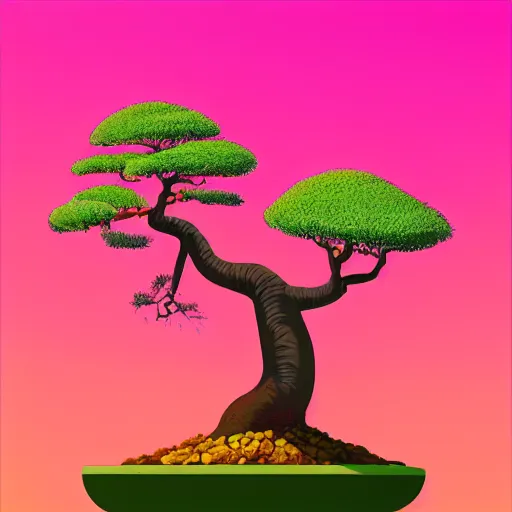 Image similar to bonsai baobab! tree but minimalistic concept art by frank stella gilleard james whalen tom, colorful, soft light, trending on artstation, minimalism