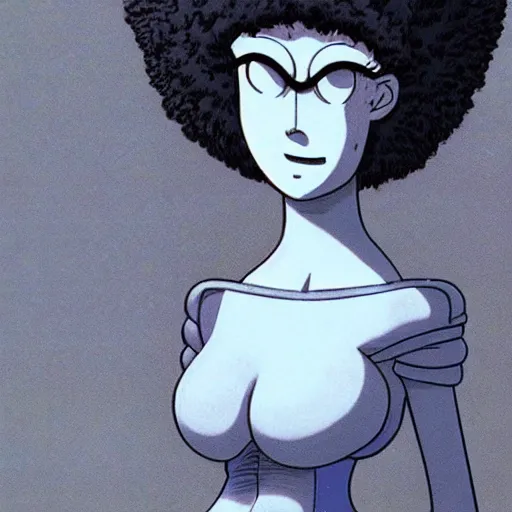 Prompt: marge simpson from futurama in berserk anime drawn by kentaro miura and zdislaw beksinski