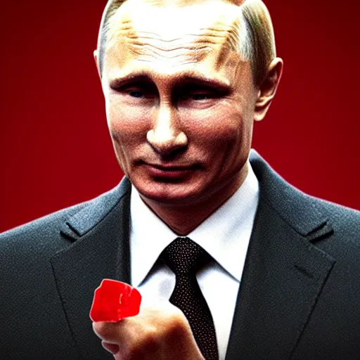 Image similar to photo of putin holding a bloody knife