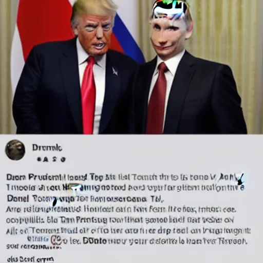 Prompt: Donald Trump and Putin as combined twins, pride