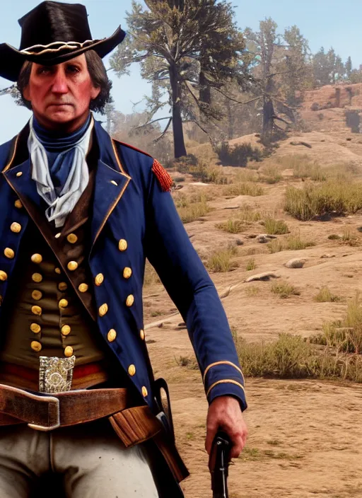 Image similar to film still of george washington in red dead redemption 2 ( 2 0 1 8 video game )