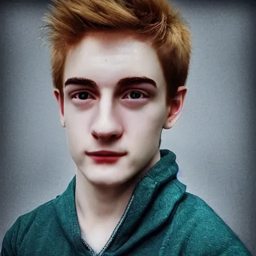 Image similar to “a realistic detailed photo of a guy who is an attractive humanoid who is half robot and half humanoid, who is a male android, twitch streamer Ninja Tyler Blevins, shiny skin, posing like a statue, blank stare, bedroom, close up”
