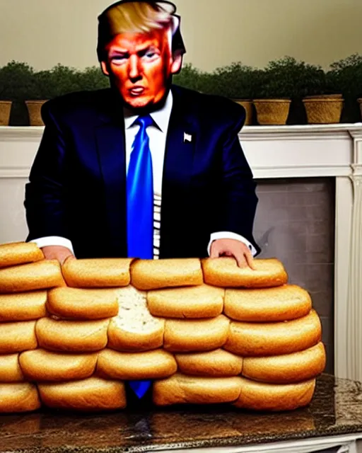 Image similar to donald trump made out of bread