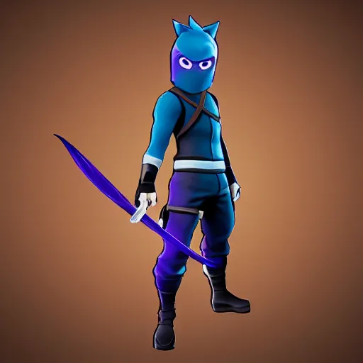 Image similar to ninja from fortnite in the style of studio ghibli