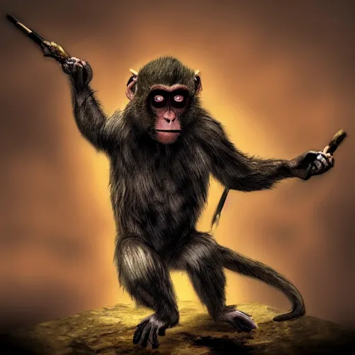 Prompt: monkey in the style of dark souls