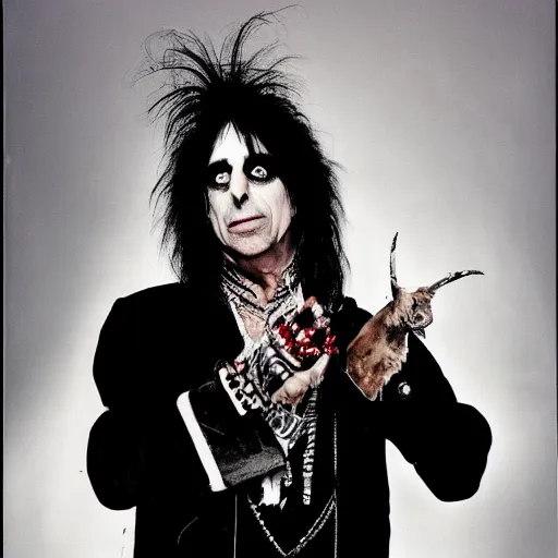 Image similar to alice cooper as a goat